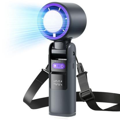 Ventilador turbo portátil de mano, miniventilador personal de alta velocidad con 5 niveles y batería recargable de 4000 mAh; ventilador de mano refrescante para viajes de verano y vacaciones en la playa, ideal como regalo para mujeres y hombres #DESTACADO