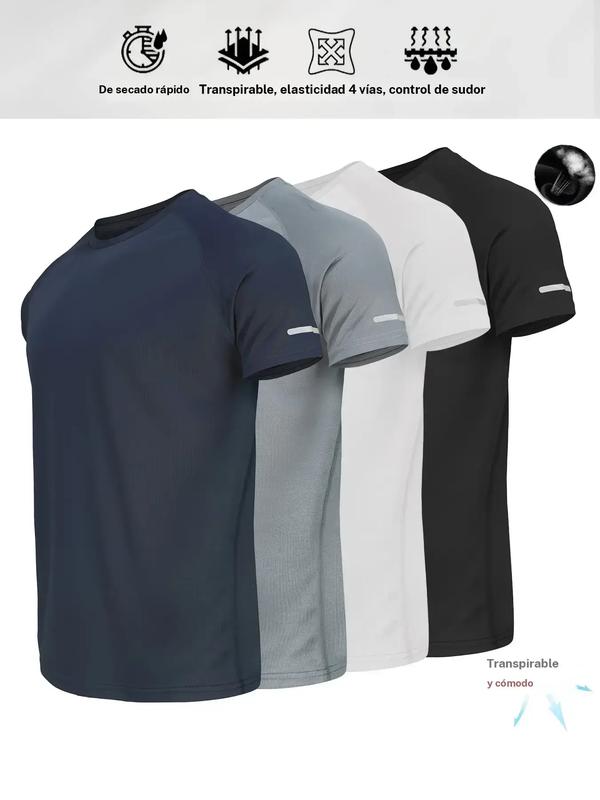 Camiseta informal de manga corta para hombre con diseño reflectante, top transpirable de verano para correr, gimnasio y entrenamiento deportivo, camiseta ajustada a rayas para uso diario al aire libre, ropa para exteriores
