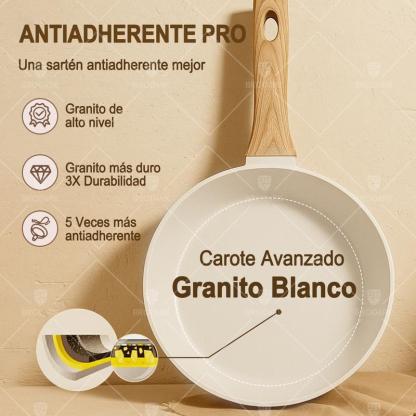BRODARK Juego de 15 piezas de ollas y sartenes, con sartenes antiadherentes de cerámica en blanco y negro, compatible con placas de inducción, con manijas con impresión de madera, tapas de vidrio, incluye una cazuela de caldo y un sartén, y apto para horn