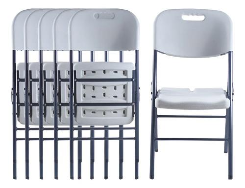 Envío GRATIS Paquete De 6 Sillas Plegables Blancas 87cm Altura 47cm Ancho 54cm Largo Estructura De Acero Sólido Para Eventos Y Uso Cotidiano