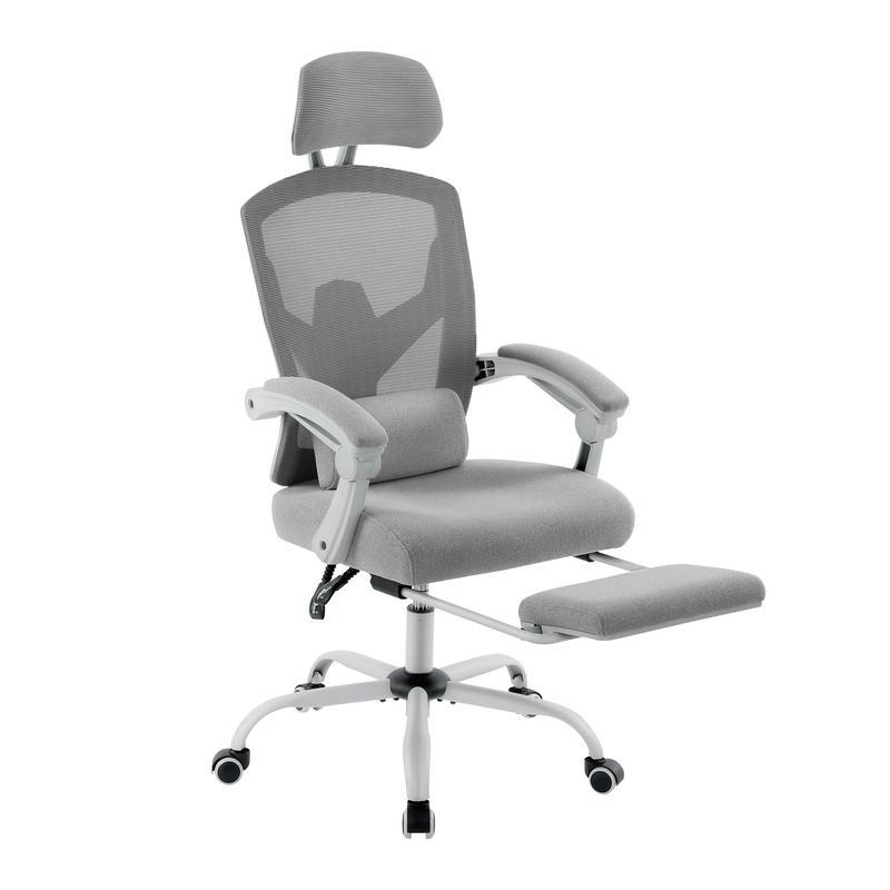 🔥Limited stock Only $29.9 today🎁Ergonomic Office Chair with Foot Rest and Adjustable Headrest, Mesh Swivel Rolling Task Chair