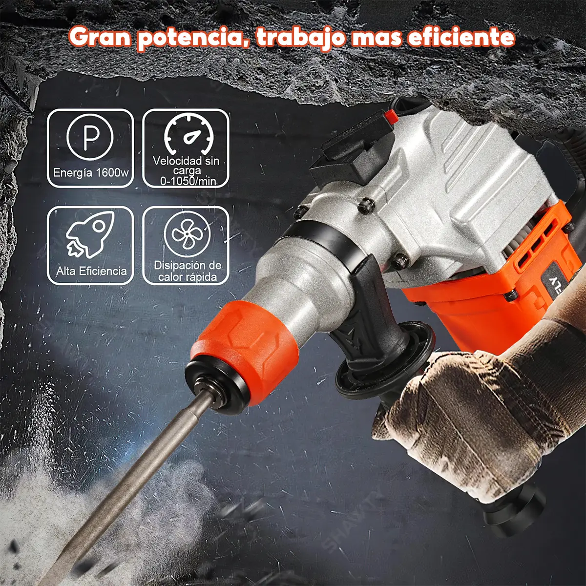 💥Oferta especial de hoy: Martillo eléctrico - 2200 W, 127 V, doble modo (martillado y cincelado) - Estándar estadounidense
