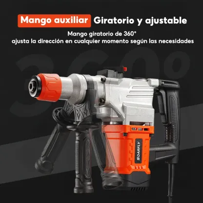 💥Oferta especial de hoy: Martillo eléctrico - 2200 W, 127 V, doble modo (martillado y cincelado) - Estándar estadounidense