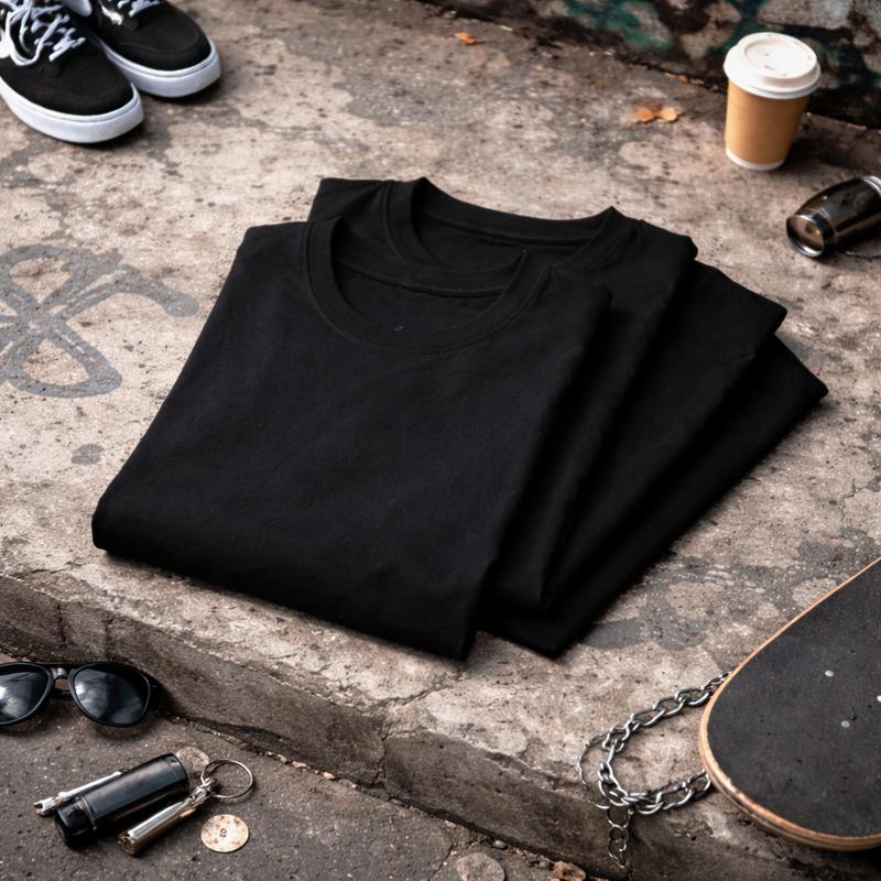 PAQUETE 3 PLAYERAS urban style-casual-camisetas negro y distintos colores