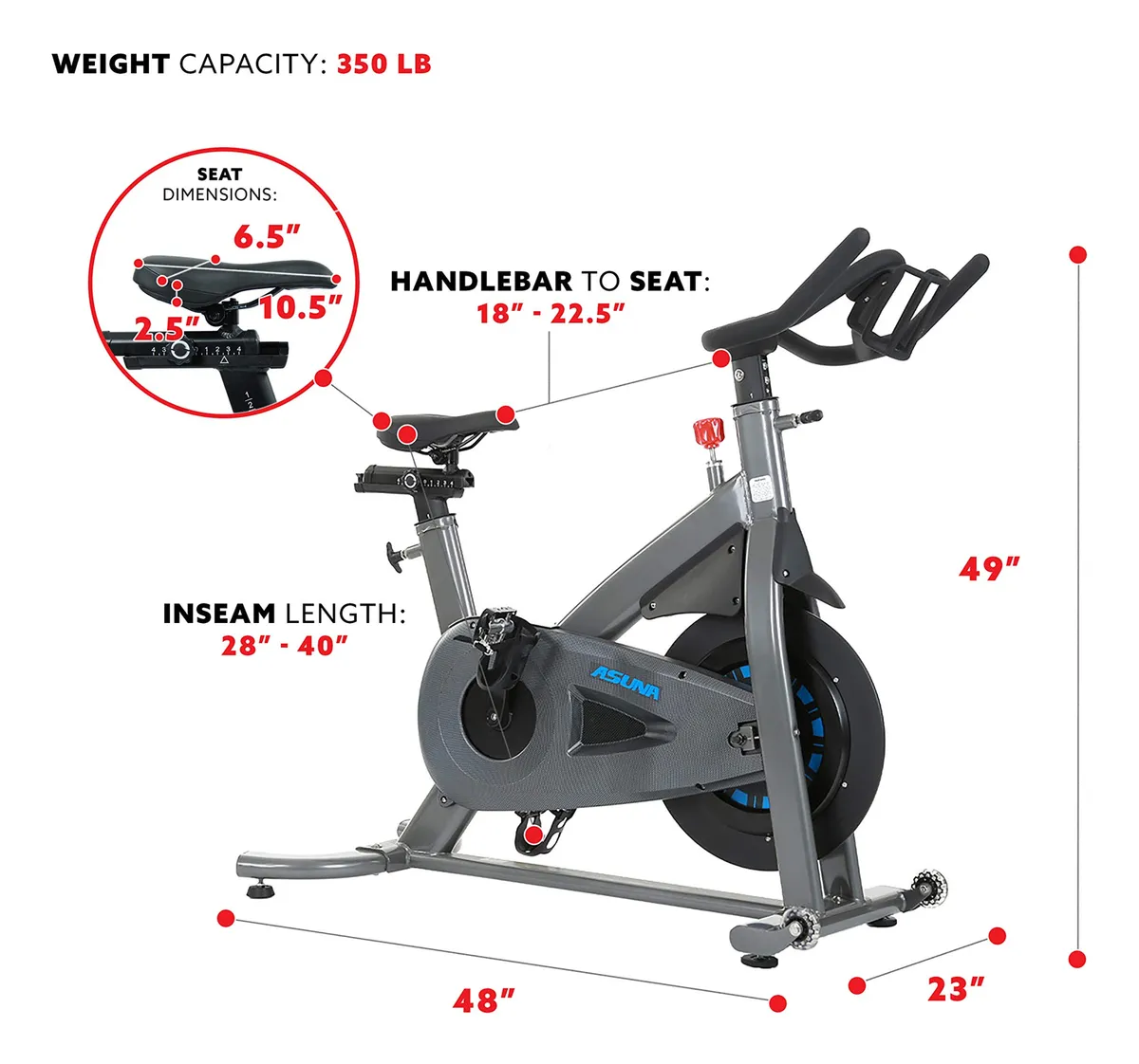 Asuna 5150 Magnetic Turbo Commercial Indoor Bicicleta De Plateado