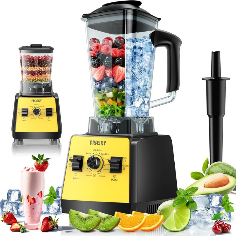 Prasky 2 en 1: Licuadora y Molinillo de 102 oz para uso doméstico. Potente licuadora de cocina de gran capacidad (68 oz), libre de BPA, con 2 recipientes de sobremesa. Tritura hielo, prepara salsas y batidos, y muele café y especias. Ideal para bebidas co