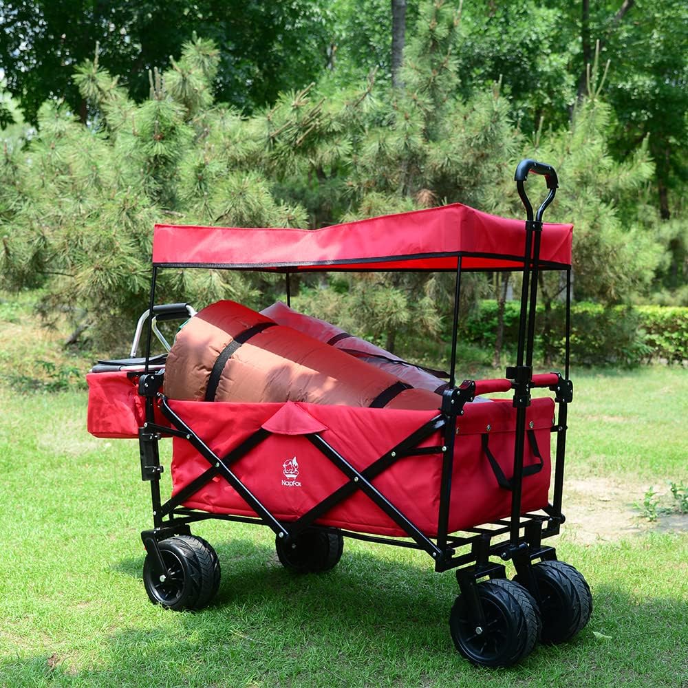 Bicicleta plegable resistente con parte superior extraíble, ruedas grandes de 4 pulgadas, frenos, mango ajustable, bolsa refrigeradora para jardín y playa al aire libre