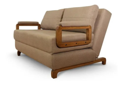 Sofa Cama Plegable Matrimonial Moderno Ingenia Mobydec Marrón Lino