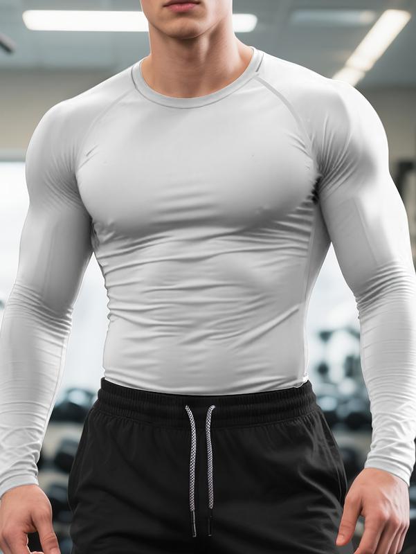 4 camisetas deportivas de manga larga para hombre, ajustadas y moldeadoras, camiseta de compresión, transpirable y cómoda, ideal para correr, entrenar y ciclismo, Top de Ropa Deportiva,Ropa de Ciclismo,Camiseta de Rendimiento,Camiseta Muscle Fit,Camiseta