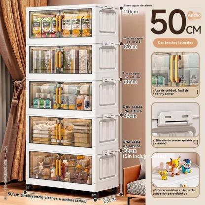 Gabinete de exhibición plegable de doble puerta en oferta, gabinete de almacenamiento de ropa para el hogar, organizador de caja, armario de almacenamiento de juguetes y snacks