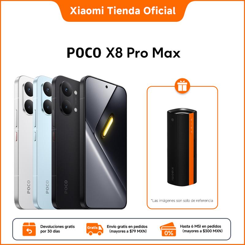 POCO X8 Pro Max | Con Regalo exclusivo | Procesador Dimensity 9500s | Calidad flagship con una sensación premium | Batería de 8500mAh (típ) con HyperCharge de 100W | Pantalla AMOLED ultrabrillante de 6.83" a 1.5K y 120Hz | Cámara Light Fusion 600 de 50MP 