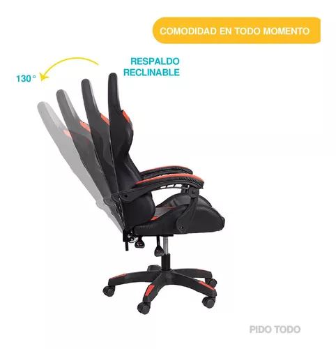 Silla De Escritorio Gamer Ergonómica Reclinable Comoda Homeo Titano TT-SGSRPBL Color Rojo Material del tapizado PVC