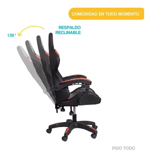 Silla De Escritorio Gamer Ergonómica Reclinable Comoda Homeo Titano TT-SGSRPBL Color Rojo Material del tapizado PVC
