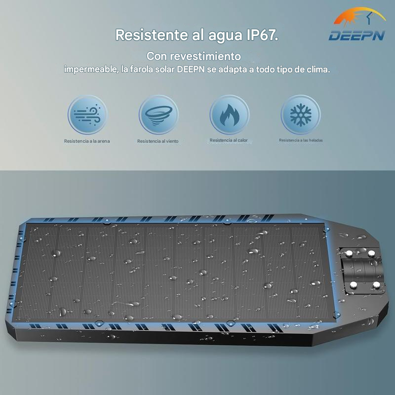 😱Stock limitado - ¡Compra 1 y llévate otra GRATIS!🎁 Farolas solares DEEPN 9000W IP67 superbrillantes, 650000 lúmenes, lámpara LED de bajo consumo, sensor de movimiento del anochecer al amanecer, control remoto, 3 modos de iluminación, iluminación e