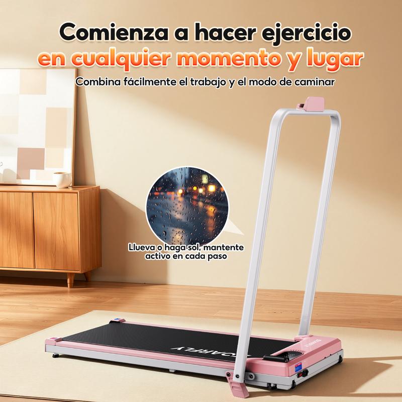 Caminadora Eléctrica con Pasamanos para Casa y Oficina, Cinta de Correr Plegable con Motor 3.5 HP y Control Remoto