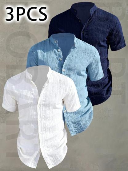 Paquete de 3 Camisas de Manga Corta para Hombre