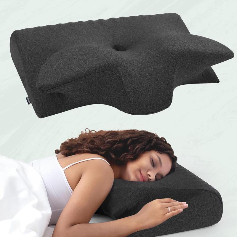 Almohada suave de espuma viscoelástica para el cuello, 1 unidad; almohada cómoda con soporte para el cuello y cojín de descanso para dormir; diseño de espuma viscoelástica que ofrece soporte. #TOP PICKS