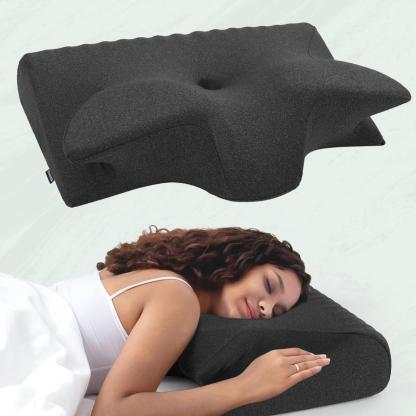 Almohada suave de espuma viscoelástica para el cuello, 1 unidad; almohada cómoda con soporte para el cuello y cojín de descanso para dormir; diseño de espuma viscoelástica que ofrece soporte. #TOP PICKS