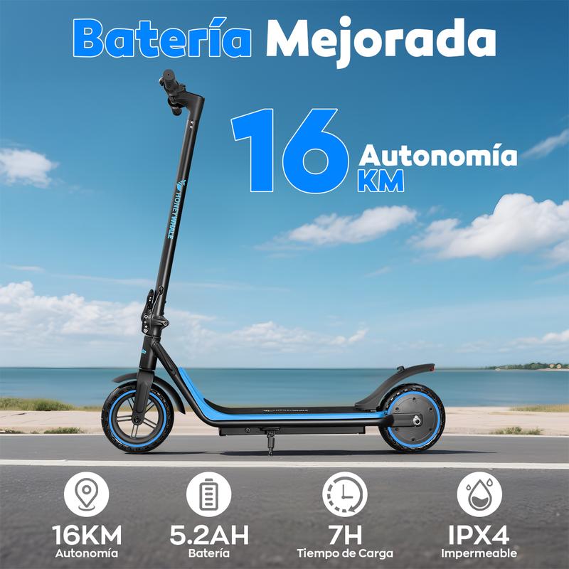 scooter electrico HONEY WHALE M1 LITE 500W 25km/h， 16km autonomia，5.2AH capacidad de bateria，patin electrico con plegable y ligero