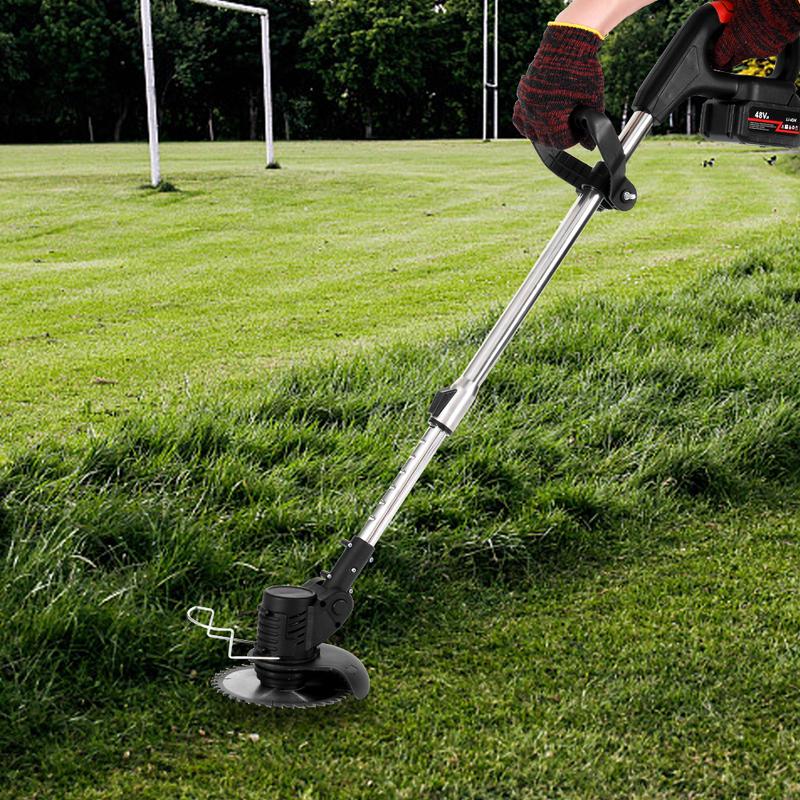 Desbrozadora Inalámbrica 21V – Dile Adiós a la Maleza en tu Jardín – Corta Césped, Hierba y Ramas – 2 Baterías de 3000mAh – 45 min de Autonomía – Ajustable 94-130cm – Cabezal 90° + Mango 360° – Regalo Perfecto para Papá o Jardineros – Verde o Negro