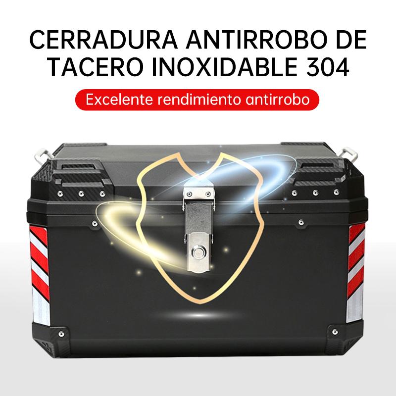 65L Caja para Moto Top Case Impermeable para 2 Cascos