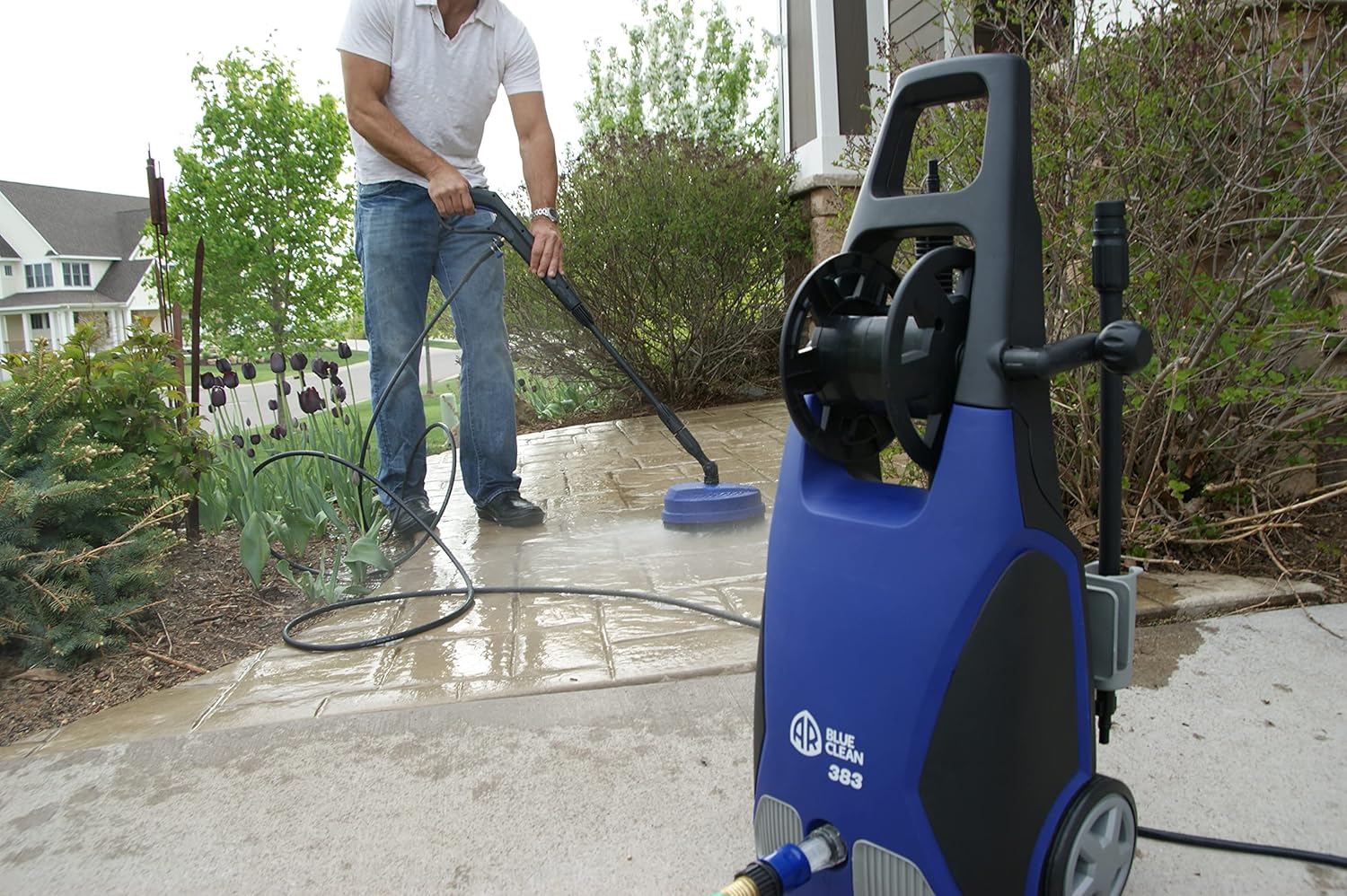 AR Blue Clean AR390SS 2000 PSI - Limpiador eléctrico con Pistola de Spray, Varilla, Manguera DE 76,2 cm y Cable de alimentación DE 88,9 cm, Color Azul, Azul, 1-Paquete