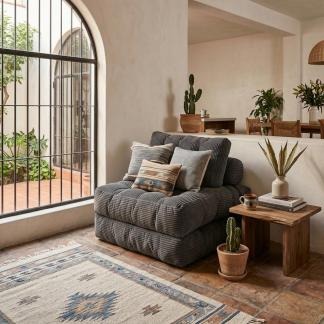 Marca Sofá Cama Plegable Minimalista en Gris con Textura de Pana Premium y Relleno de Alta Densidad para Espacios Pequeños y Estilizados sofa modular cloud plus sofa comprimido mexico