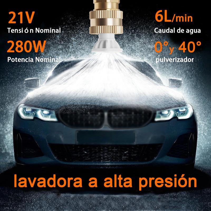 Hidrolavadora Inalámbrica Portátil de Alta Presión para Auto y Hogar, con Espumadora, 1 o 2 Baterías Según la Opción Seleccionada