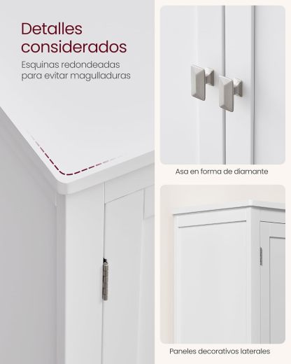 VASAGLE Mueble de Baño, Armario de Baño, Armario de Cocina, con 2 Puertas y 2 Cajones, Estantes Ajustables, 30 x 60 x 110 cm, Gris Paloma MBBC551G02