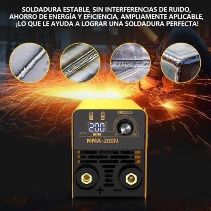 Soldadora Inverter Portátil MMA 110V, Tecnología IGBT, Pantalla Digital LED, Ligera, Función Antiadherente, Incluye Guantes, Ideal para Bricolaje y Reparación