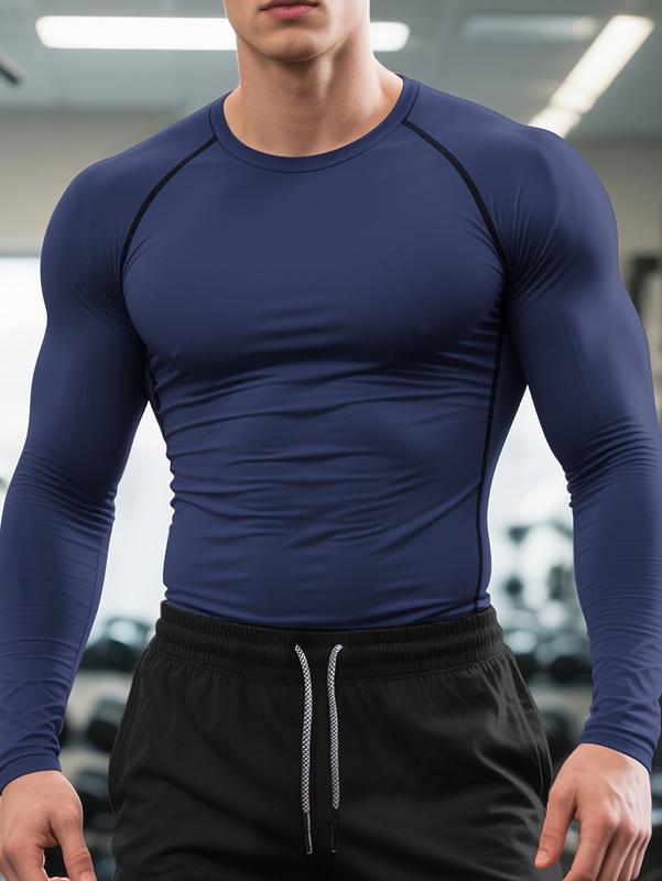 4 camisetas deportivas de manga larga para hombre, ajustadas y moldeadoras, camiseta de compresión, transpirable y cómoda, ideal para correr, entrenar y ciclismo, Top de Ropa Deportiva,Ropa de Ciclismo,Camiseta de Rendimiento,Camiseta Muscle Fit,Camiseta