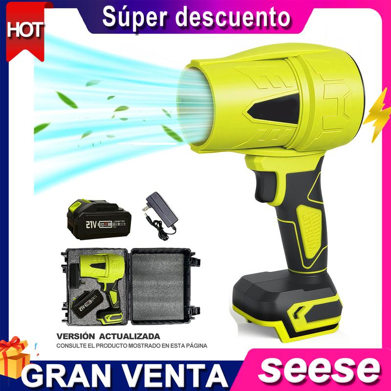 Soplador Inalámbrico Turbo Jet | Ventilador Turbo de Alta Potencia | Soplador de Nieve de Mano | Motor de Cobre Puro | Para Autos, Hogar, Jardín, Parrilladas y Eliminación de Hojas y Polvo