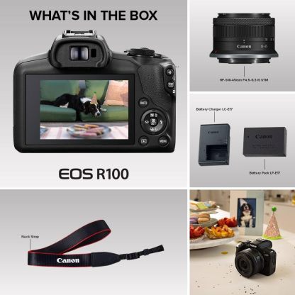Canon Cámara Mirrorless R100 RF-S 18-45mm F4.5-6.3 IS STM