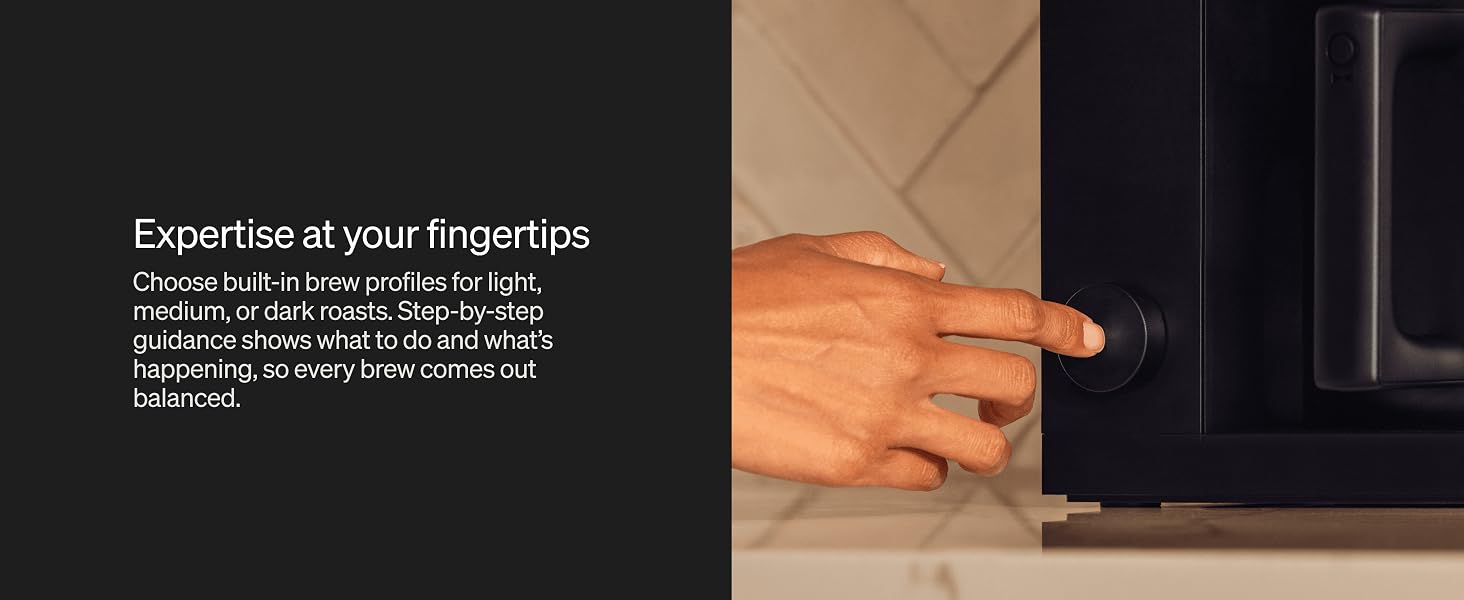 expertise at your fingertips - built in presets for light medium and dark roasts