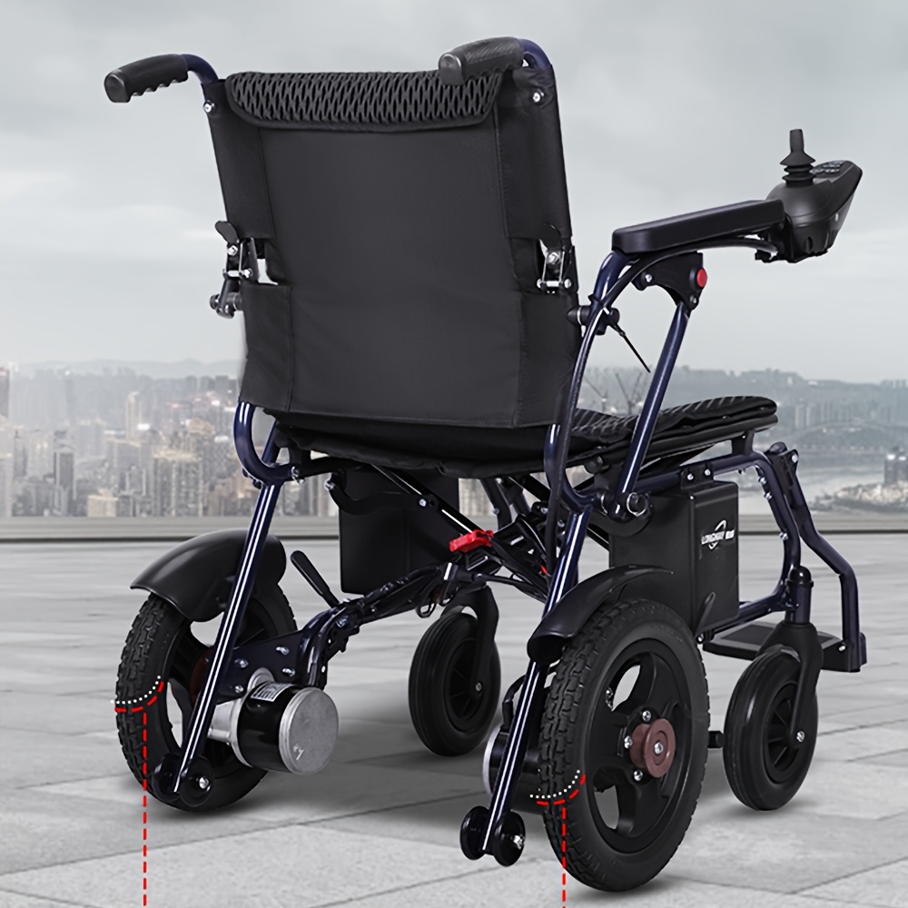Silla de Ruedas Eléctrica para Adultos 25KG 500W con Motores Dobles, Plegable y Ligera, Silla de Ruedas Motorizada para Personas Mayores con Soporte de 120KG, Silla de Ruedas Todo Terreno, Negra