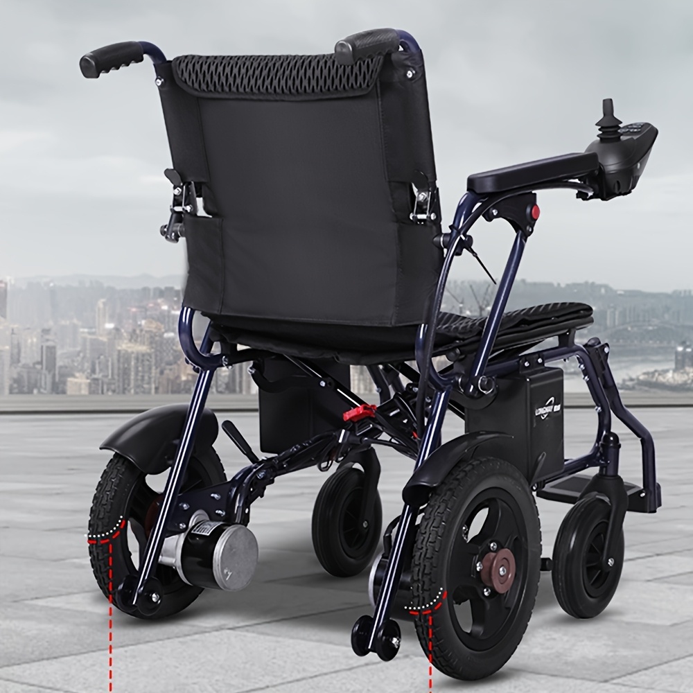 Silla de Ruedas Eléctrica para Adultos 25KG 500W con Motores Dobles, Plegable y Ligera, Silla de Ruedas Motorizada para Personas Mayores con Soporte de 120KG, Silla de Ruedas Todo Terreno, Negra