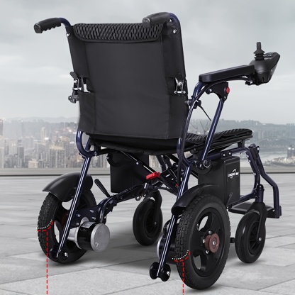 Silla de Ruedas Eléctrica para Adultos 25KG 500W con Motores Dobles, Plegable y Ligera, Silla de Ruedas Motorizada para Personas Mayores con Soporte de 120KG, Silla de Ruedas Todo Terreno, Negra