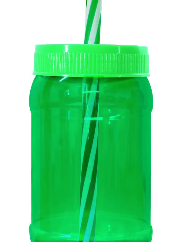 Cilindro Jar Reusable Termo Neón Popote 40 Piezas 500ml