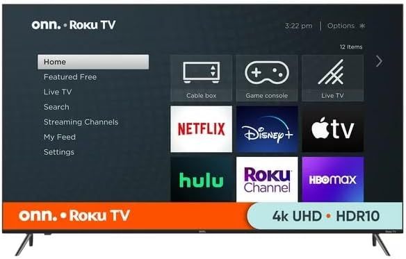 ONN Televisión de 75 Pulgadas Clase 4K UHD (2160P) Pantalla LED | Smart TV | HDR (100044717) | Compatible con Netflix, Hulu, Prime Video | 60 hz | Funciona con Alexa y Asistente Google