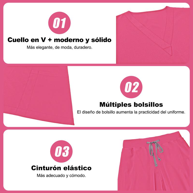 Conjunto de uniforme médico estilo jogger JELRISOFIT (Paquete de 3 piezas)