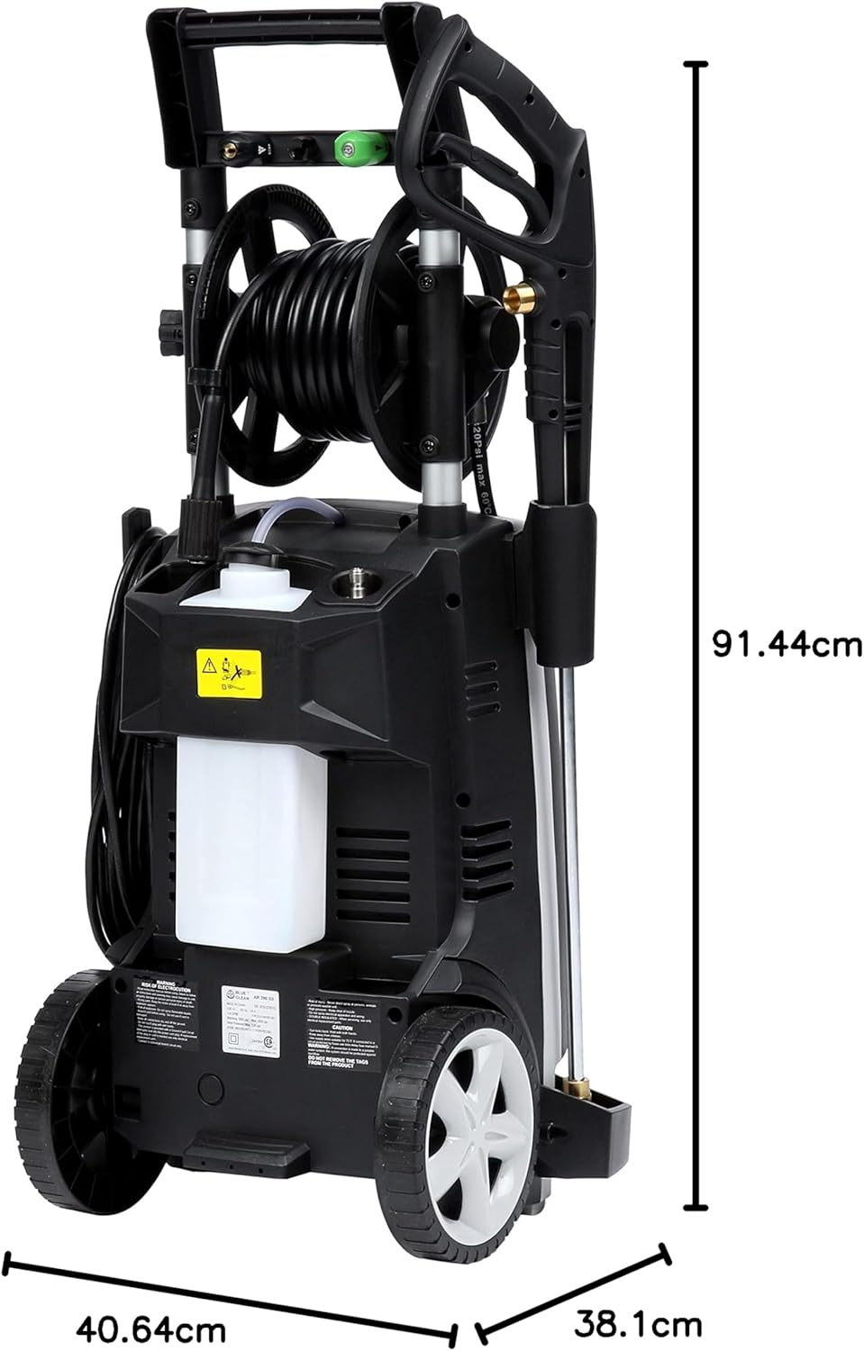 AR Blue Clean AR390SS 2000 PSI - Limpiador eléctrico con Pistola de Spray, Varilla, Manguera DE 76,2 cm y Cable de alimentación DE 88,9 cm, Color Azul, Azul, 1-Paquete