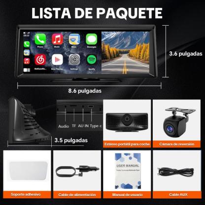 【HiEHA】2026 Carplay InaláMbrico y Android Auto, Pantalla TáCtil de 8,14\" 2k Frontal + 1080p Trasera Dash Cam, Gps y Bluetooth, Control por Voz, Unidad Principal Carplay para Facilitar la Conducción