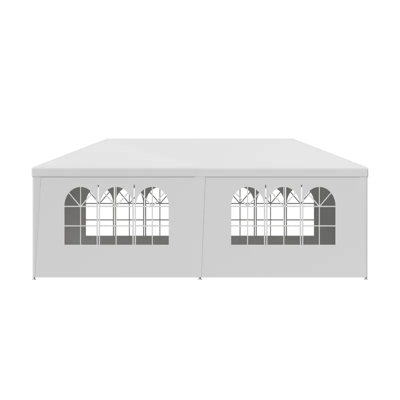 Gran carpa exterior con toldo - Carpa de 10x20 pies, estructura de acero blanco, protección UV para bodas, eventos de catering (tiendas de campaña y accesorios para deportes, acampada y senderismo al aire libre), toldo desmontable.