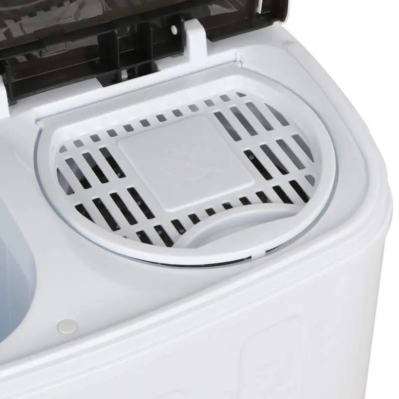 Lavadora portátil de doble tina con escurridor y secadora centrífuga Segawe - Motor silencioso, unidad con cable ligera, tamaño compacto, enchufe estándar, ideal para apartamentos, residencias estudiantiles y condominios (6 kg/4,5 kg/4 kg con un solo cubo