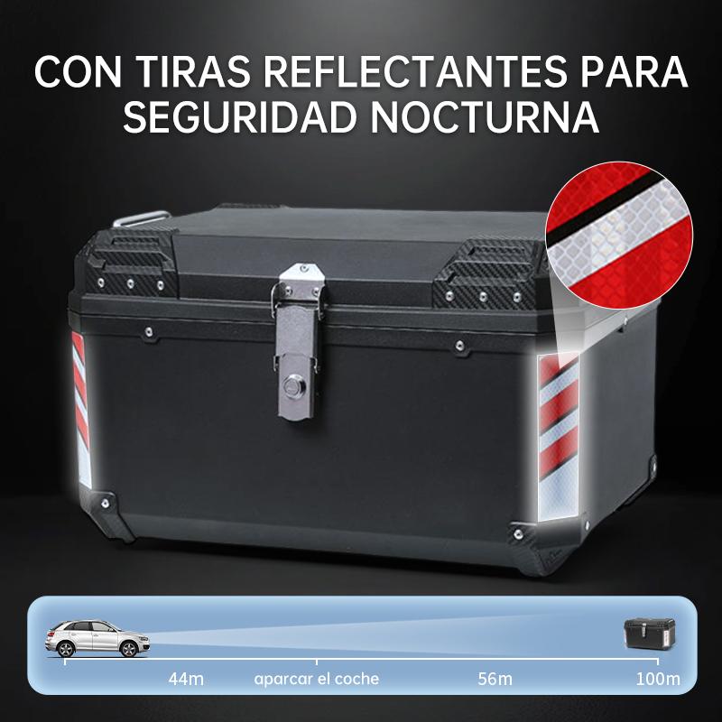 65L Caja para Moto Top Case Impermeable para 2 Cascos