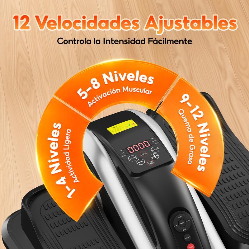 Soarfly Elíptica de Escritorio para Casa  Mini Bicicleta Elíptica Eléctrica Control Remoto Pantalla Alfombra Antideslizante 12 Velocidades Silenciador y Portátil
