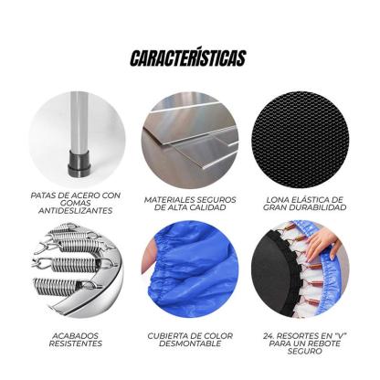 Trampolín para ejercicio compacto y ligero en casa con 24 resortes, diámetro 93 cm, brincolín fitness para adultos ideal para gimnasio y hogar.