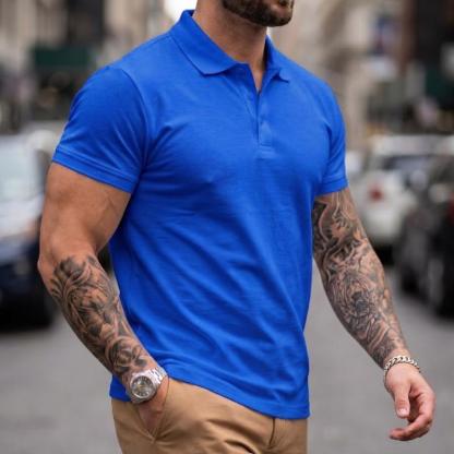 MODA MANIA Playera Camiseta Polo Básica Slim Fit de Algodón Acanalado Transpirable Estilo 'Old Money' Casual de Negocios para Verano y Diario