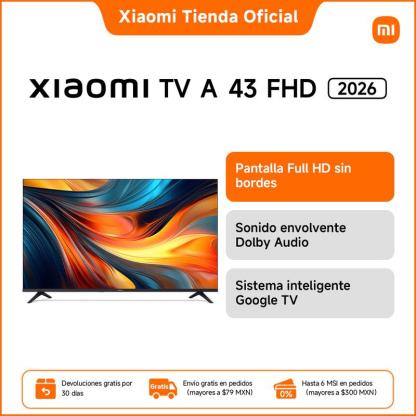 TV A 43 2026 | Google TV | Diseño Elegante con Bisel Ultrafino | Dolby Audio DTS:X + DTS Virtual:X1 | Voice Control