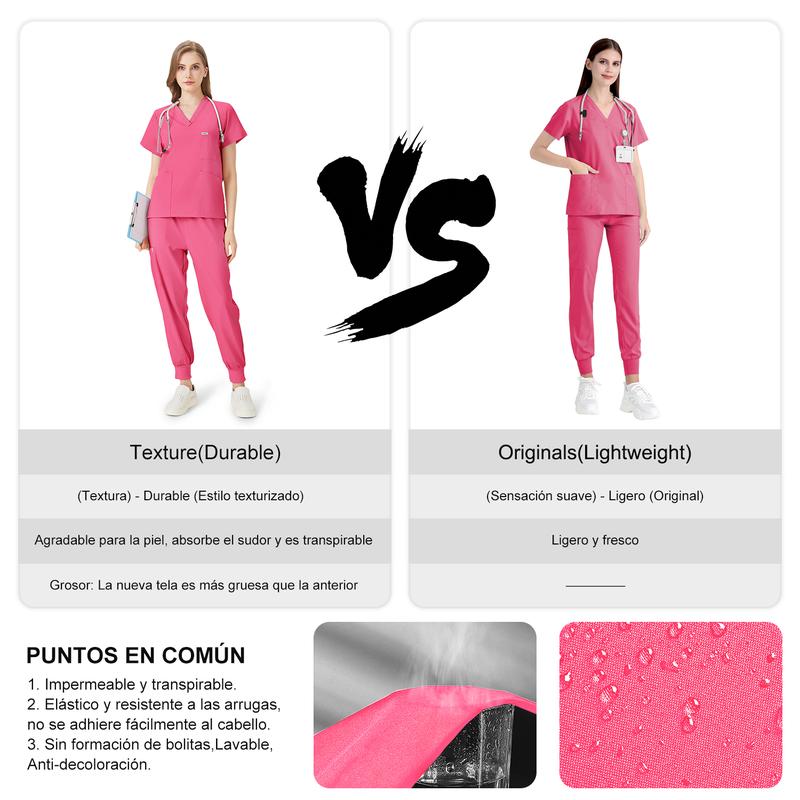 Conjunto de uniforme médico estilo jogger JELRISOFIT (Paquete de 3 piezas)